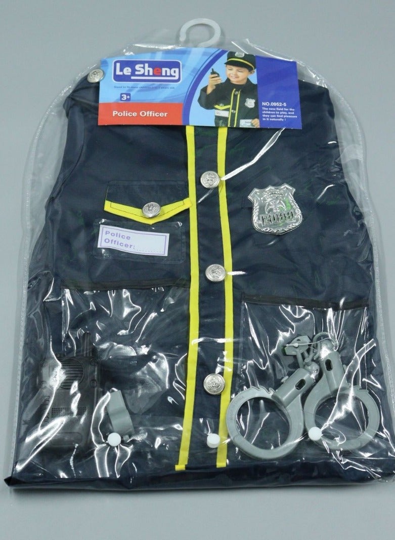 Kids’ Police Costume - Role Play Dress-Up Outfit for Pretend Play, Fits Children 80-110CM - Image 2