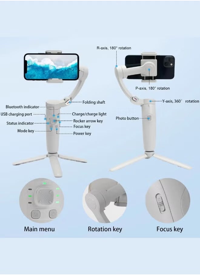 ELTRAZONE - Merak One Smartphone Gimbal – 3-Axis Foldable Stabilizer with Bluetooth & Face Tracking - Image 1