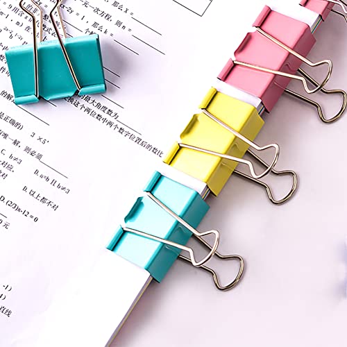 Aksiko 60pcs Colored Binder Clips Paper Clamps Assorted Size Small, Medium, Large Binder Paper Clips - Image 5