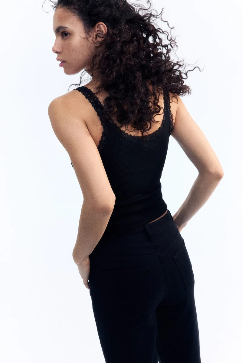 H&M Lace-trimmed vest top