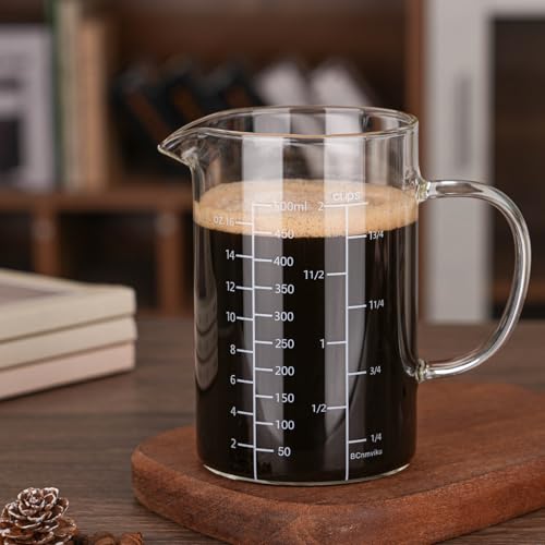BCnmviku 500ML 2 CUP Glass Measuring Cup With Handle, High Borosilicate Glass Three Scales (OZ, Cup, ML/CC for Kitchen or Restaurant Easy To Read - Image 3