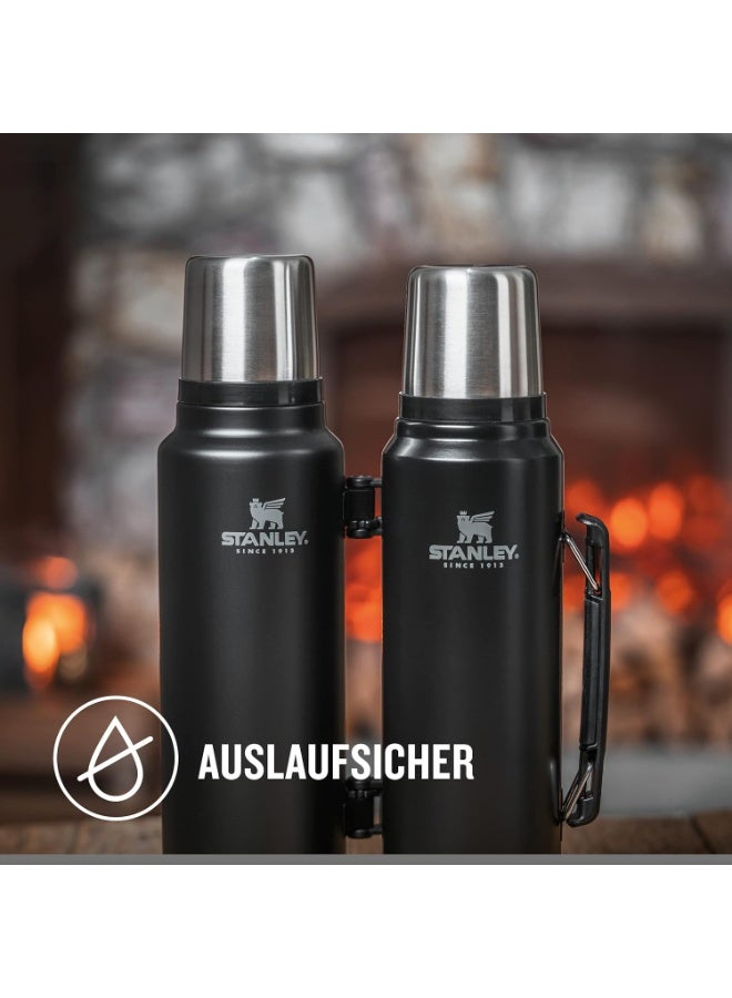Stanley Classic Legendary Bottle 1.9 L  Matte Black  BPA FREE Stainless Steel Thermos  Keeps Cold or Hot for 24 Hours  Leakproof Lid Doubles as Cup  Dishwasher Safe - Image 4