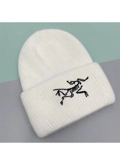 Generic New autumn and winter ancestor rabbit fur warm cold hat fashionable all-match autumn and winter pullover knitted hat mens and womens cold-proof wool hat White 