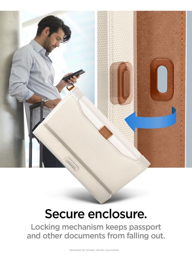 Spigen حامل جواز سفر جلد من سبجن - محفظة جواز سفر - منظم مستندات السفر - واقي جواز السفر - ملحقات السفر مع تقنية حجب RFID - دبليو بيج - Image 5
