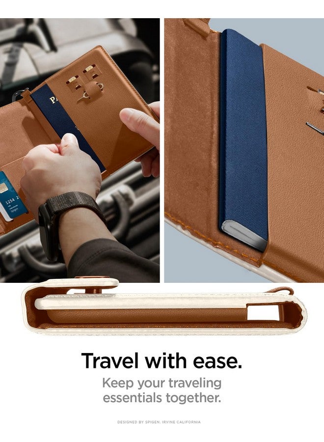 Spigen حامل جواز سفر جلد من سبجن - محفظة جواز سفر - منظم مستندات السفر - واقي جواز السفر - ملحقات السفر مع تقنية حجب RFID - دبليو بيج - Image 2