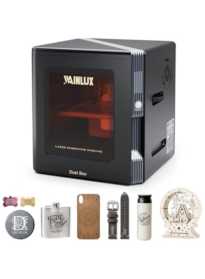Laser Engraver, WAINLUX K8 10000mW Enclosed Visual Mini Laser Cutter with Smart Camera to Intelligent Positioning, 15000mm/min Laser Cutting and Engraving Machines for Wood and Metal,Laser Class 1 - Image 1