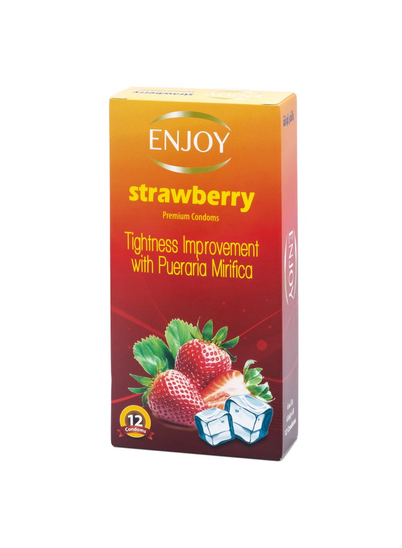 ENJOY Strawberry Premium Condoms 24 Pcs - Image 3