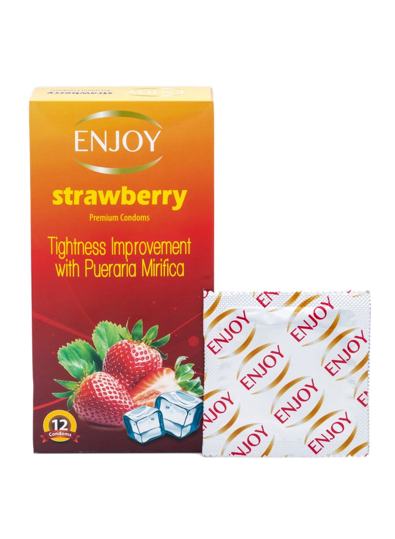 ENJOY Strawberry Premium Condoms 24 Pcs - Image 2