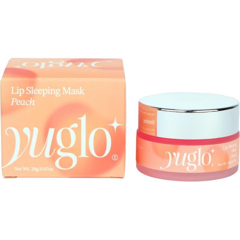 YUGLO Lip Sleeping Mask  Peach Flavor  Hydrating  Soothing Lip Treatment for Dry Chapped Lips  Plumps  Moisturizes  Overnight Lip Repair