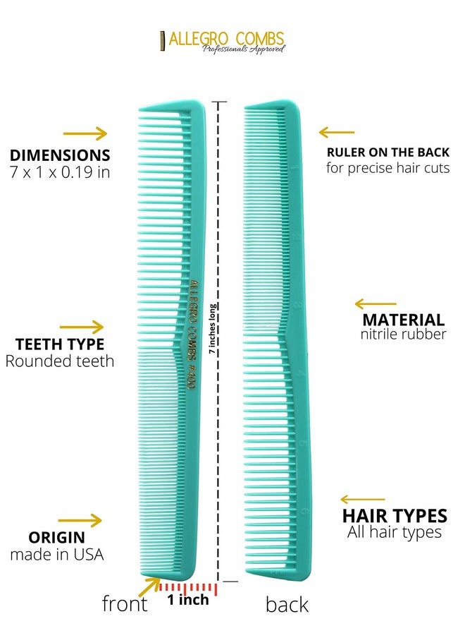 Allegro Combs - Llegro Combs 400 Barber Comb Hair Cutting Combs Pocket Combs Combs For Hair Stylist Comb Set Styling Comb Multicolor 4 Pcs - Image 1