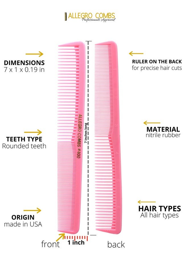 Allegro Combs - Llegro Combs 400 Barber Comb Hair Cutting Combs Pocket Combs Combs For Hair Stylist Comb Set Styling Comb Multicolor 4 Pcs - Image 1