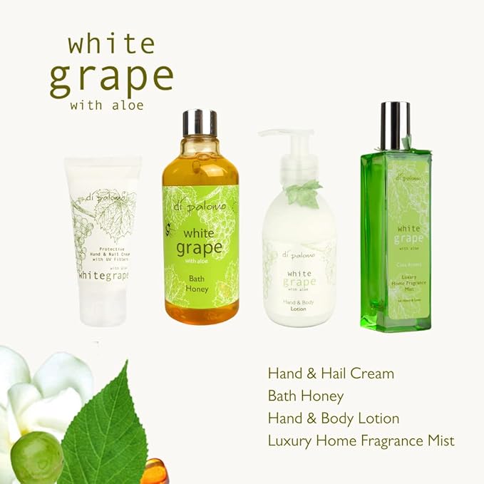 di palomo Di Palomo White Grape Aloe Handbag Essentials Kit Hand Cream Lip Balm Makeup Bag Travel Essentials Kit Skin Care Essentials Gifts for Her Moisturising Gifts for Women
