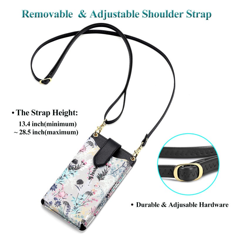 PEACOCKTION Peacocktion Small Crossbody Cell Phone Purse for Women, Lightweight Mini Shoulder Bag Wallet with Credit Card Slots (Black)  - Image 5