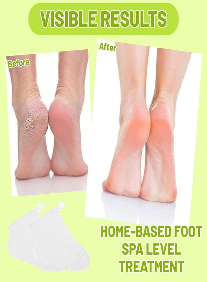 Mersenty 200 Pcs Disposable Foot Covers for Wax Therapy, Plastic Foot Mask Socks with Stickers, Pedicure Supplies for Cracked Heels - Image 4