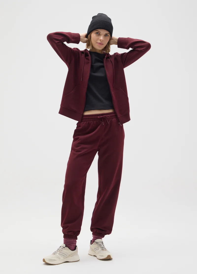 Ovs RED COTTON BLEND TROUSERS WITH REGULAR FIT