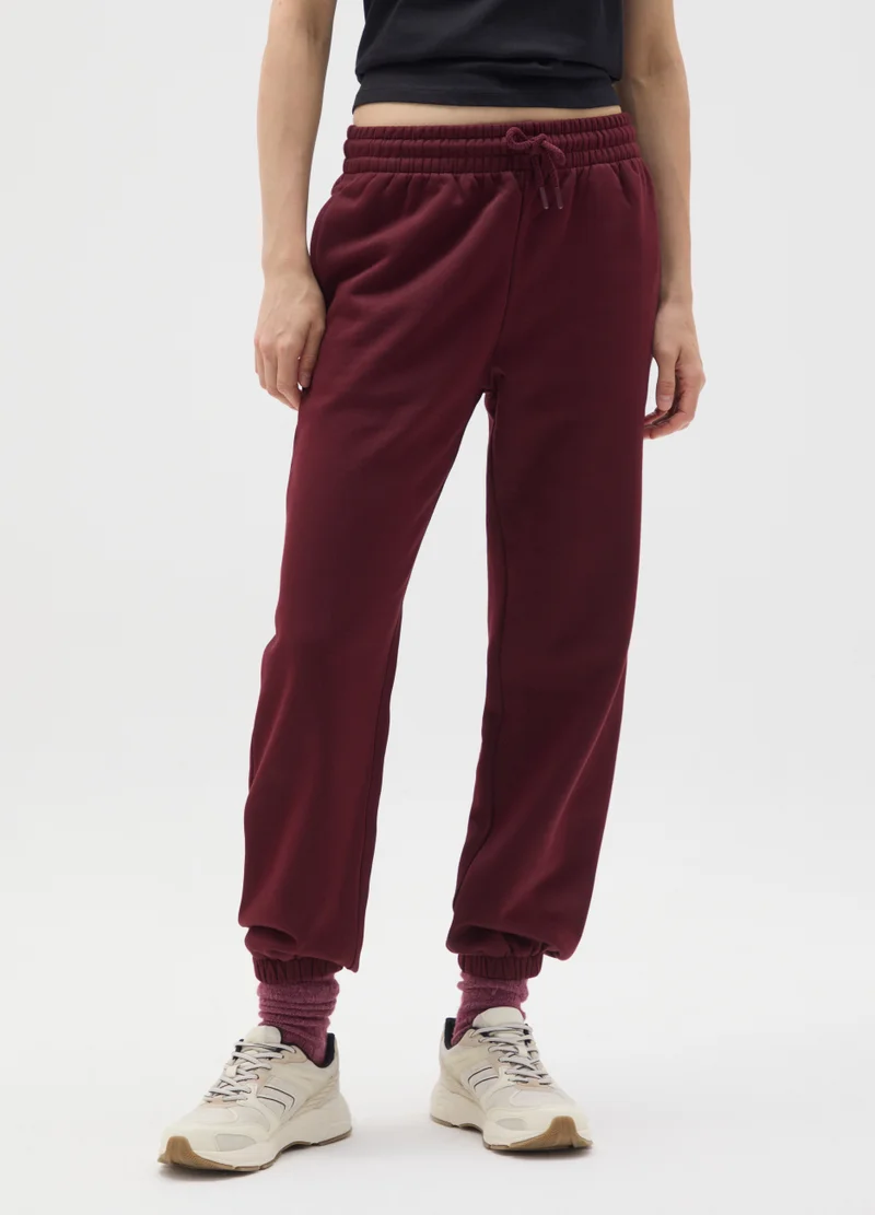 Ovs RED COTTON BLEND TROUSERS WITH REGULAR FIT