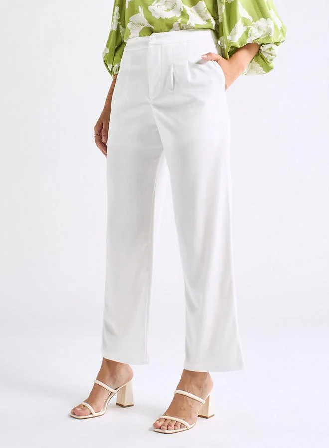 Splash FAV Textured Wide Leg Pants with Pockets