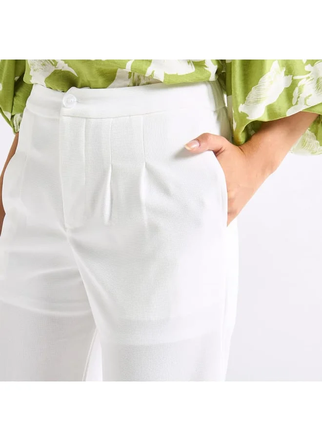 Splash FAV Textured Wide Leg Pants with Pockets