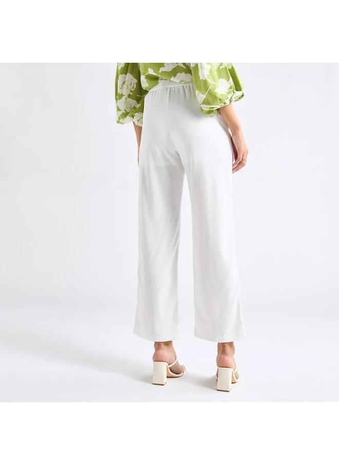 Splash FAV Textured Wide Leg Pants with Pockets