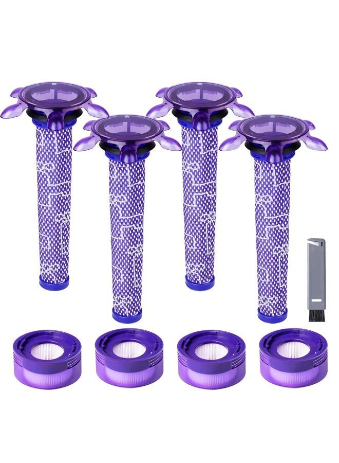 keluke Vacuum Filter Replacement Compatible with Dyson V8 Extra,V8 Absolute,V8 Origin Extra,V8 Animal Extra,V8 Focus Mattress Cordless Vacuum Cleaner,4 Post Filters and 4 Pre Filters,Part no. 965661-05 - Image 1