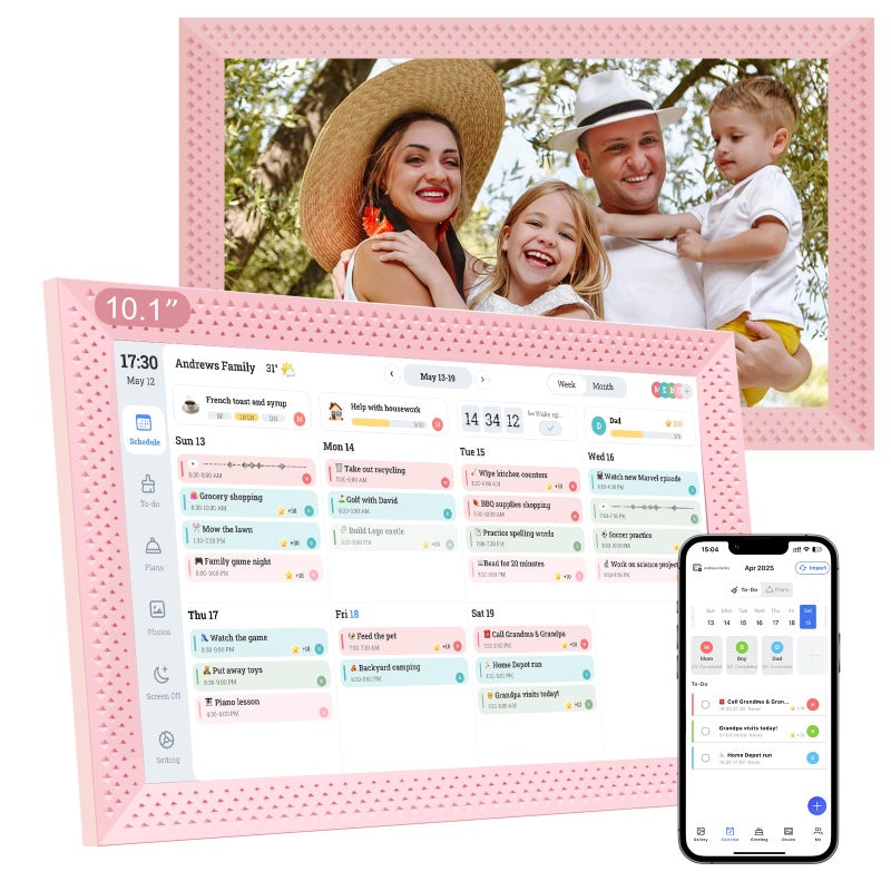 YosaToo Digital Calendar 10.1 inch, Electronic Calendar for Family Sharing Schedule Interactive Smart Calendars Touch Screen To Do Task Meal Planner for Home Office with Digital Picture Frame - Image 1