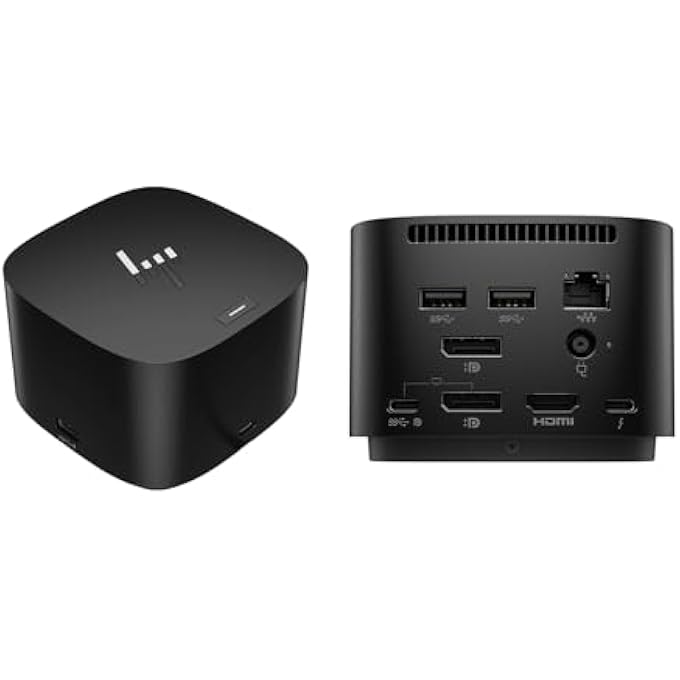 rayihni محطة إرساء HP THUNDERBOLT 4 DOCK 120W G4 (4J0A2AA) ، محطة إرساء USB C 13 في 1 مع شحن بحد أقصى 100 واط ، 4 شاشات 4K ، منفذ إيثرنت ، 6 منافذ USB ، HDMI ، 2 منفذ DISPLAYPORT لأجهزة اللابتوب ، MACOS - Image 1