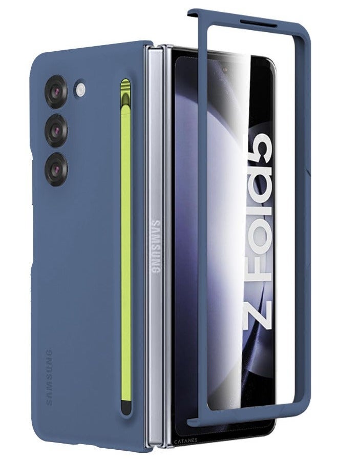 CATANES (For Samsung Galaxy Z Fold 5) Premium Case with Screen Protector and New Built-in S Pen, Holder and Pen Storage Slot, Blue - Image 1