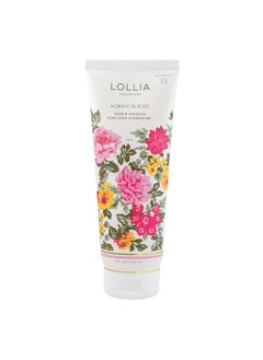 Lollia LOLLIA Always in Rose Shower Gel 8 fl oz  Rose  Hibiscus  Scented Shower Gel Body Wash Shea Butter Body Wash Bath Wash for Women Beautiful Shower Gel Moisturizing Body Wash 