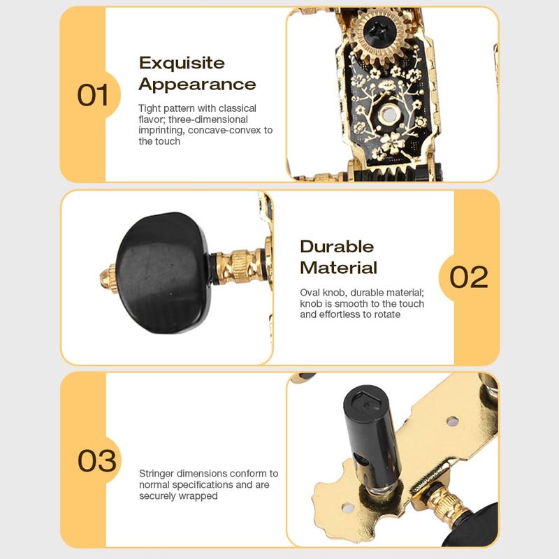 Dilwe Acoustic Guitar Machine Heads Tuning Keys Pegs 1:18 Tuners Machine Heads Replacement 3L3R - Image 3