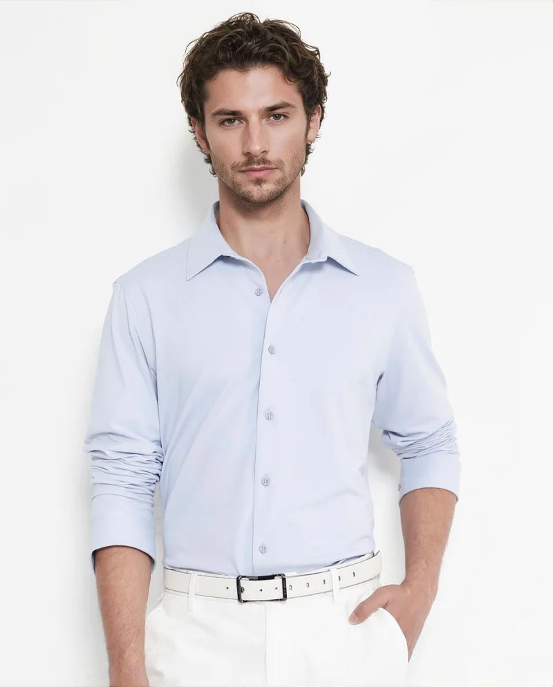 Rare Rabbit Men's Power Stretch Knitted Shirt