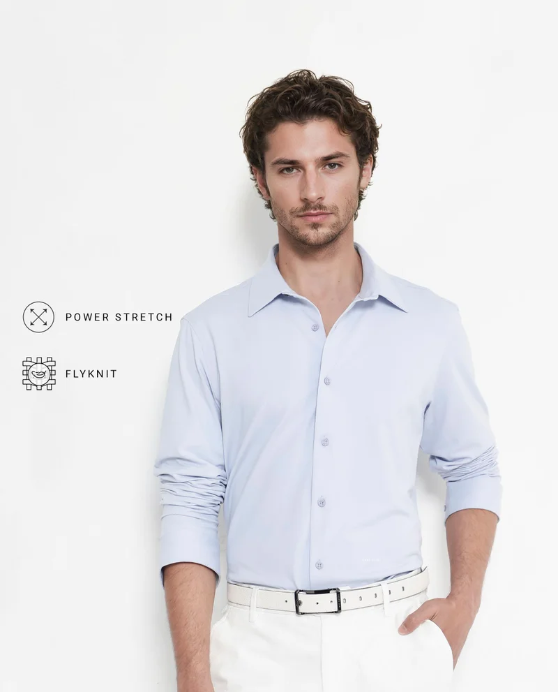 Rare Rabbit Men's Power Stretch Knitted Shirt