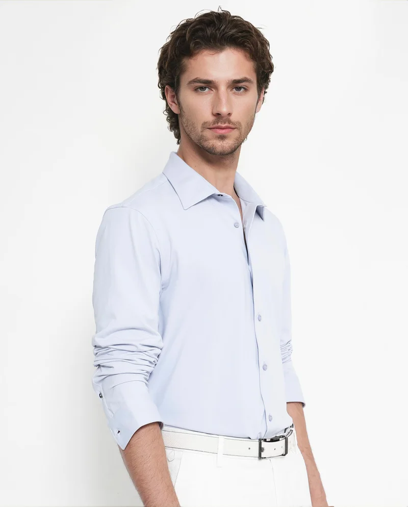 Rare Rabbit Men's Power Stretch Knitted Shirt