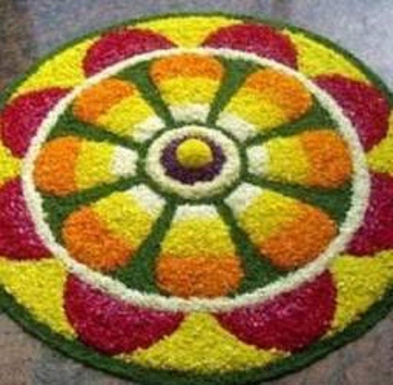 StromX Traditional As Well As Cotton Antiskid Modern Rangoli Round Door Mat For Home Decoration (24X24 Inch, Yellow) - Image 2