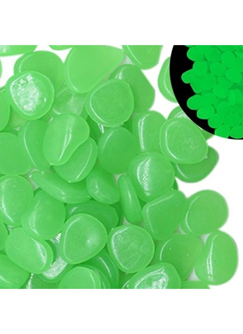 Luminous Stone 500 Pack Factory Wholesale Cross-border Gardening Fish Tank Landscaping Pebbles Plastic Artificial Fluorescent Stone Cyan 