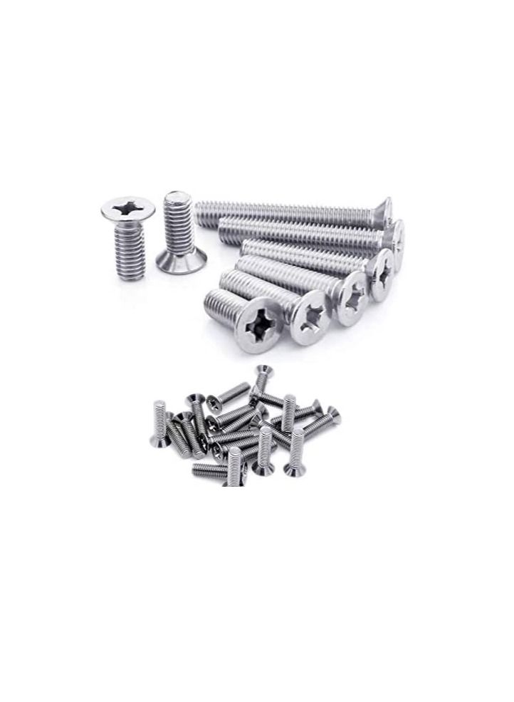 Machine Screw CSK Philip & Countersunk Head for DIY Electrical & Kitchen Furniture Pull Cabinet Door Handles Pack of 25 (M6 X 60 MM) - Image 1