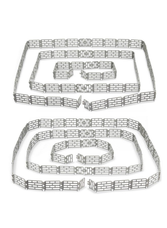 TOYMANY طقم ألعاب تويماني 64 قطعة سياج مصغر لحيوانات المزرعة - سياج بلاستيكي صغير للخيول لحظائر المزرعة تماثيل خيول للأطفال الصغار - Image 1