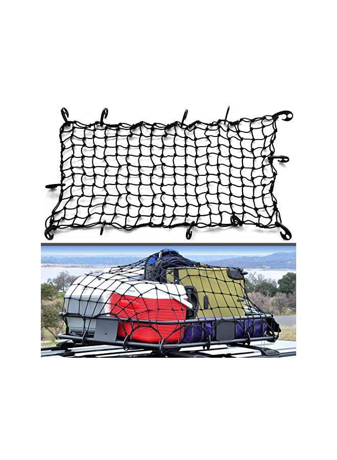 PROMASS Care120 x 80cm Universal Car Trunk Luggage Storage Cargo Organiser Nylon Elastic Mesh Net With 10 Plastic Hooks - Image 3