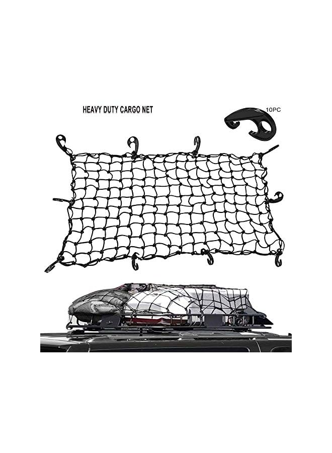 PROMASS Care120 x 80cm Universal Car Trunk Luggage Storage Cargo Organiser Nylon Elastic Mesh Net With 10 Plastic Hooks - Image 2