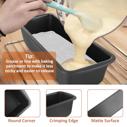 AKOLAFE 4 Pack Large Loaf Pans Nonstick Banana Bread Pan for Homemade Bread Baking Pan for Oven Metal Meatloaf Pans Sandwich Bread Loaf Pan for Baking Bread Tins for Baking Meat Loaf Cake (Inner 10x3) - Image 5