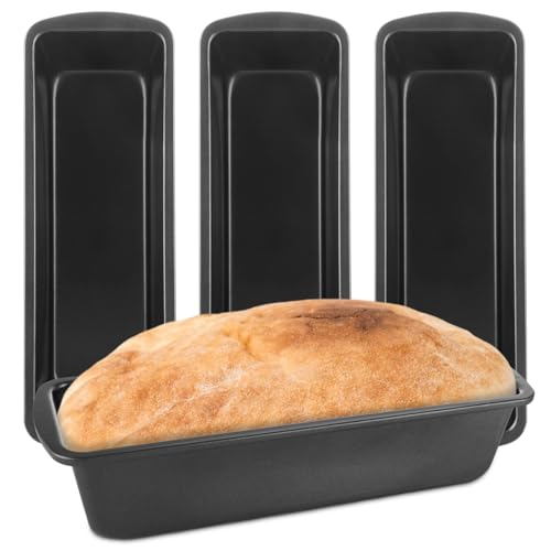 AKOLAFE 4 Pack Large Loaf Pans Nonstick Banana Bread Pan for Homemade Bread Baking Pan for Oven Metal Meatloaf Pans Sandwich Bread Loaf Pan for Baking Bread Tins for Baking Meat Loaf Cake (Inner 10x3) - Image 3