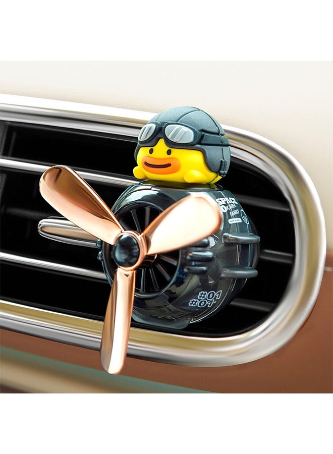 Car Air Fresheners, Cute Car Diffuser Rotating Propeller, Cartoon Automotive Air Outlet Fan, Creative Car Perfume Decoration, Automotive Air Fresheners for Cars (Pilot Black Warrior) - Image 3
