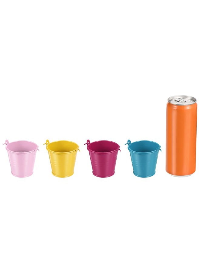 PATIKIL 2"x2" Small Metal Bucket, 4 Pack Mini Colorful Buckets Cute Candy Tiny Decorative Pails for Crafts Party Favors, Assorted Colors - Image 3