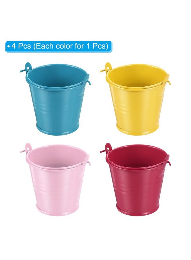 PATIKIL 2"x2" Small Metal Bucket, 4 Pack Mini Colorful Buckets Cute Candy Tiny Decorative Pails for Crafts Party Favors, Assorted Colors - Image 4