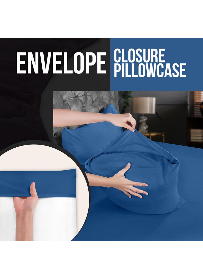 Utopia Bedding Utopia Bedding Queen Pillow Cases - 4 Pack - Envelope Closure - Soft Brushed Microfiber Fabric - Shrinkage and Fade Resistant Pillow Covers Queen Size 20 X 30 Inches (Queen  Dusk Blue)  - Image 4