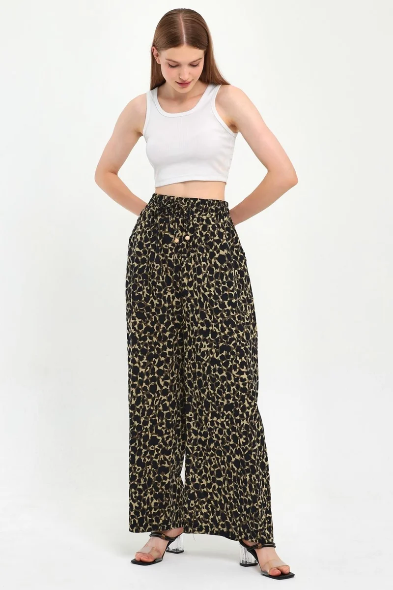 Alexander Gardi Alexandergardı Elastic Waist Patterned Palazzo Trousers (B23-0043)