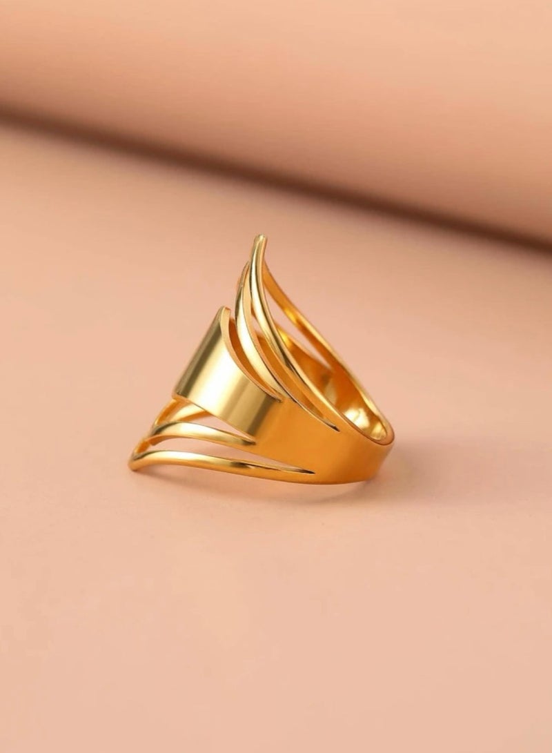 Blueline Elegant & High Quality Stainless Steel Gold Plated Ring For Women Size 6 - Image 4