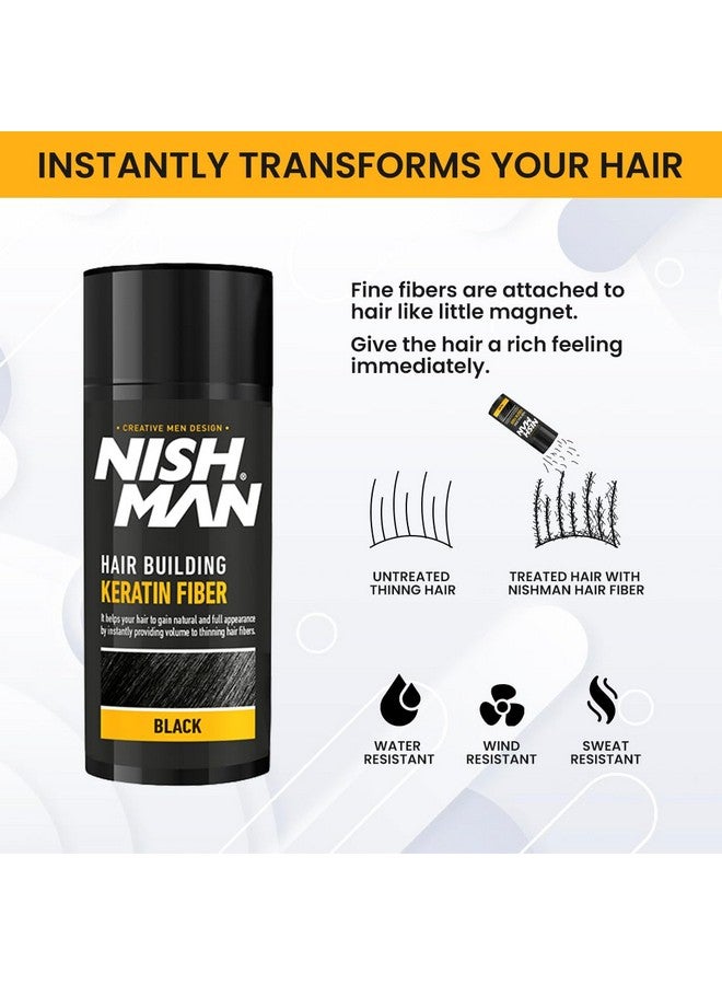 نيشمان ألياف الكيراتين لبناء الشعر | للشعر الخفيف | بقع تساقط الشعر من كونسيلاس | ألياف الكيراتين - 21 جرام | أسود - Image 4