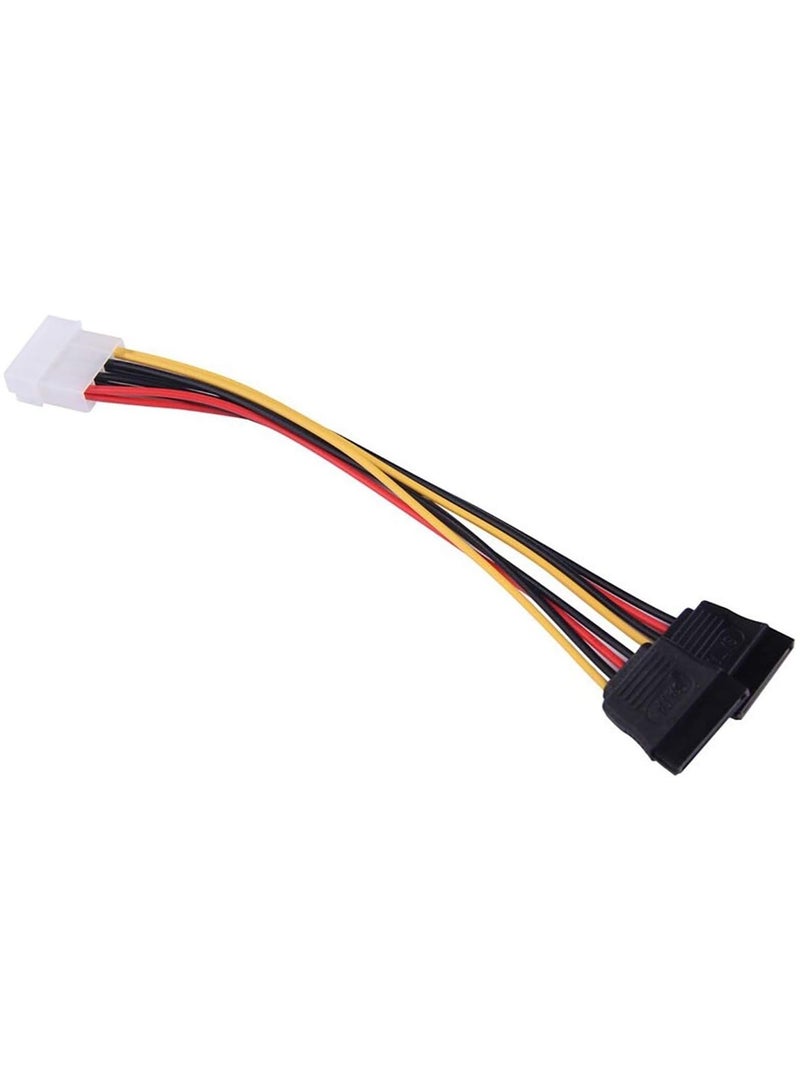 SOLDOUT SATA to IDE Power Cable 4 Pin IDE Male To 2 Port 15-Pin SATA Female Y Splitter Power Cable Connector (Double SATA) - Image 2