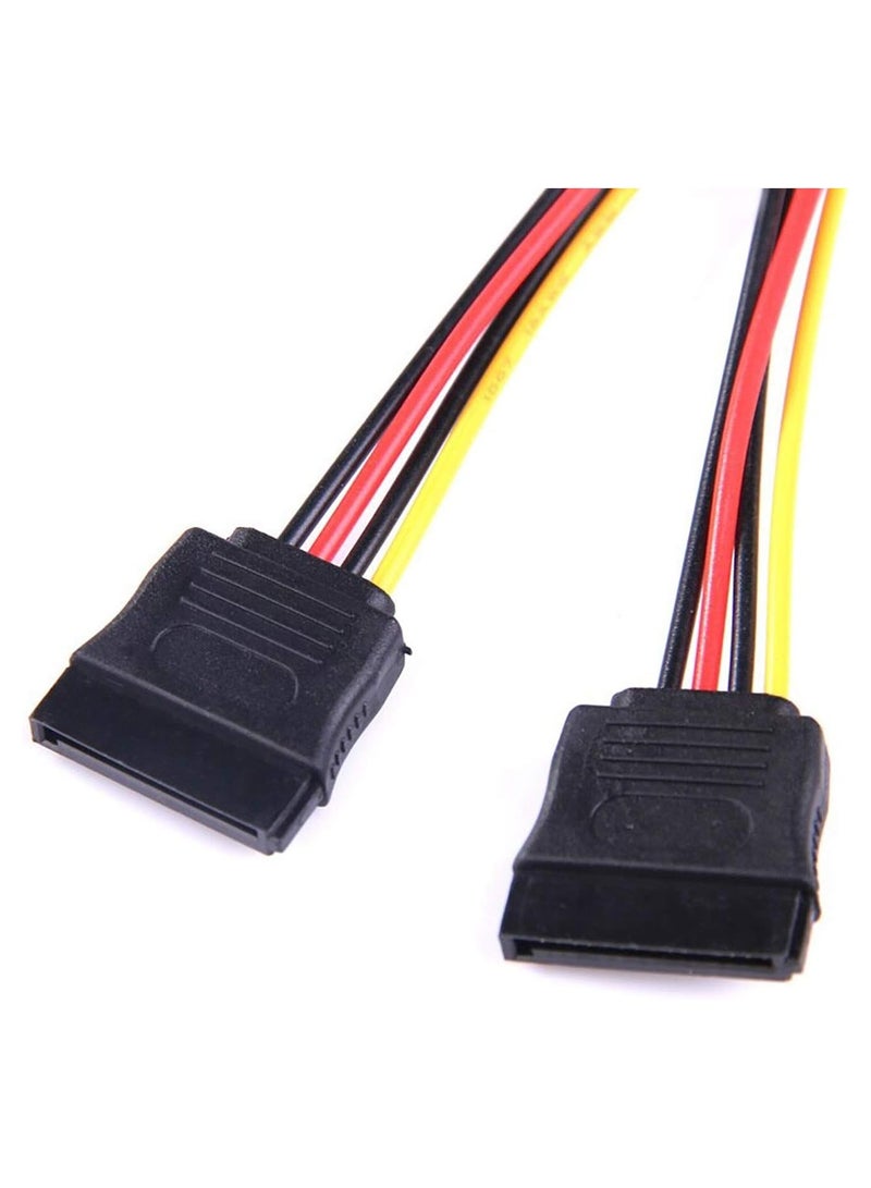 SOLDOUT SATA to IDE Power Cable 4 Pin IDE Male To 2 Port 15-Pin SATA Female Y Splitter Power Cable Connector (Double SATA) - Image 3