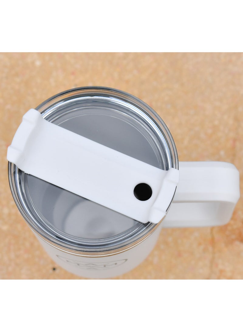 40oz Tumbler with Handle Insulated Stainless Steel Travel Coffee Mug with Straw & Lid Large Water Bottle Cup for Hot & Cold Beverages - Image 4